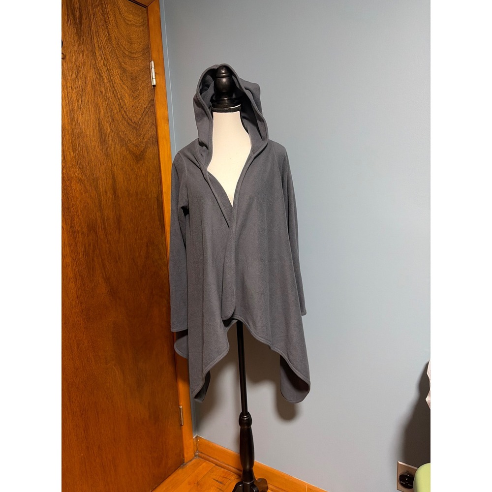 32 Degrees ClimateRight Fleece Hooded Wrap Cardigan Granite Grey SM